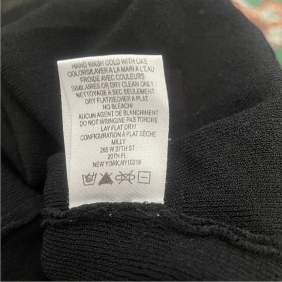 Milly Black Cut Off Shoulder Y2K Turtleneck Knit Size S - Picture 10 of 12